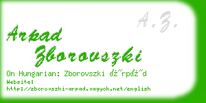 arpad zborovszki business card